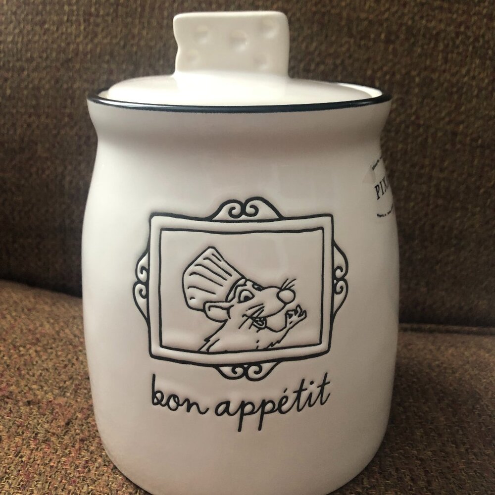 NWT RAE DUNN DISNEY PIXAR RATATOUILLE CANISTER W/ REMY “BON APPETIT"